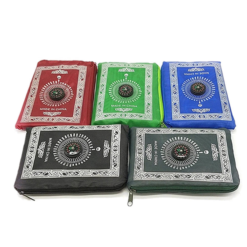 Travel Prayer Mat with Qibla Compass