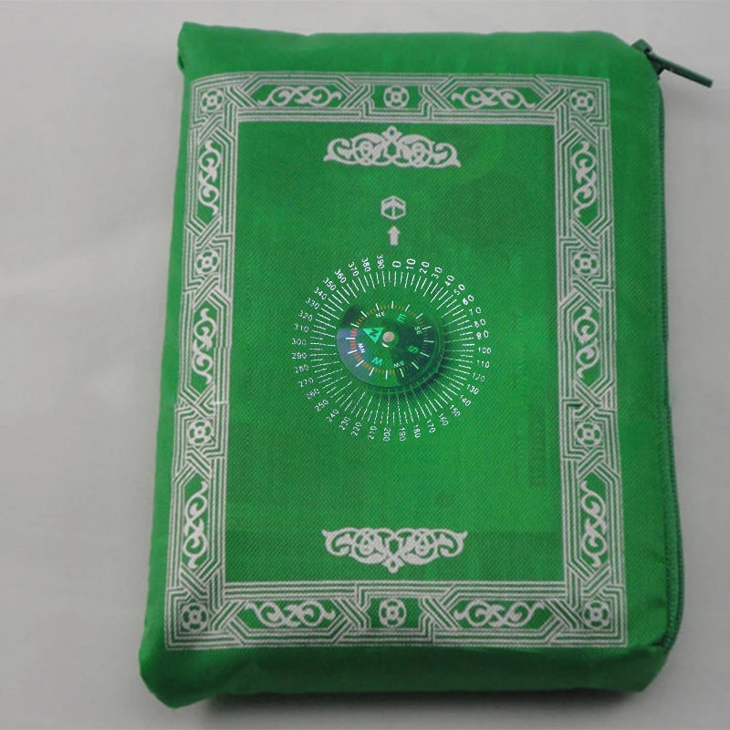 Travel Prayer Mat with Qibla Compass