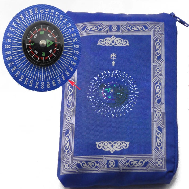 Travel Prayer Mat with Qibla Compass