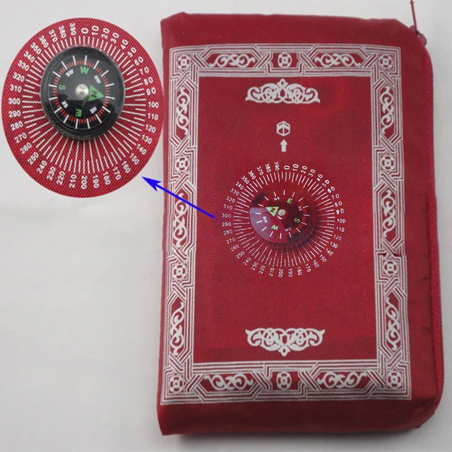 Travel Prayer Mat with Qibla Compass